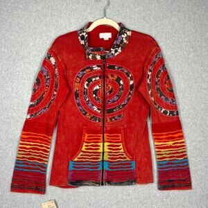 Collection Royal Sweatshirt Medium Patchwork Handmade Embroidery‎ Hippie Artsy